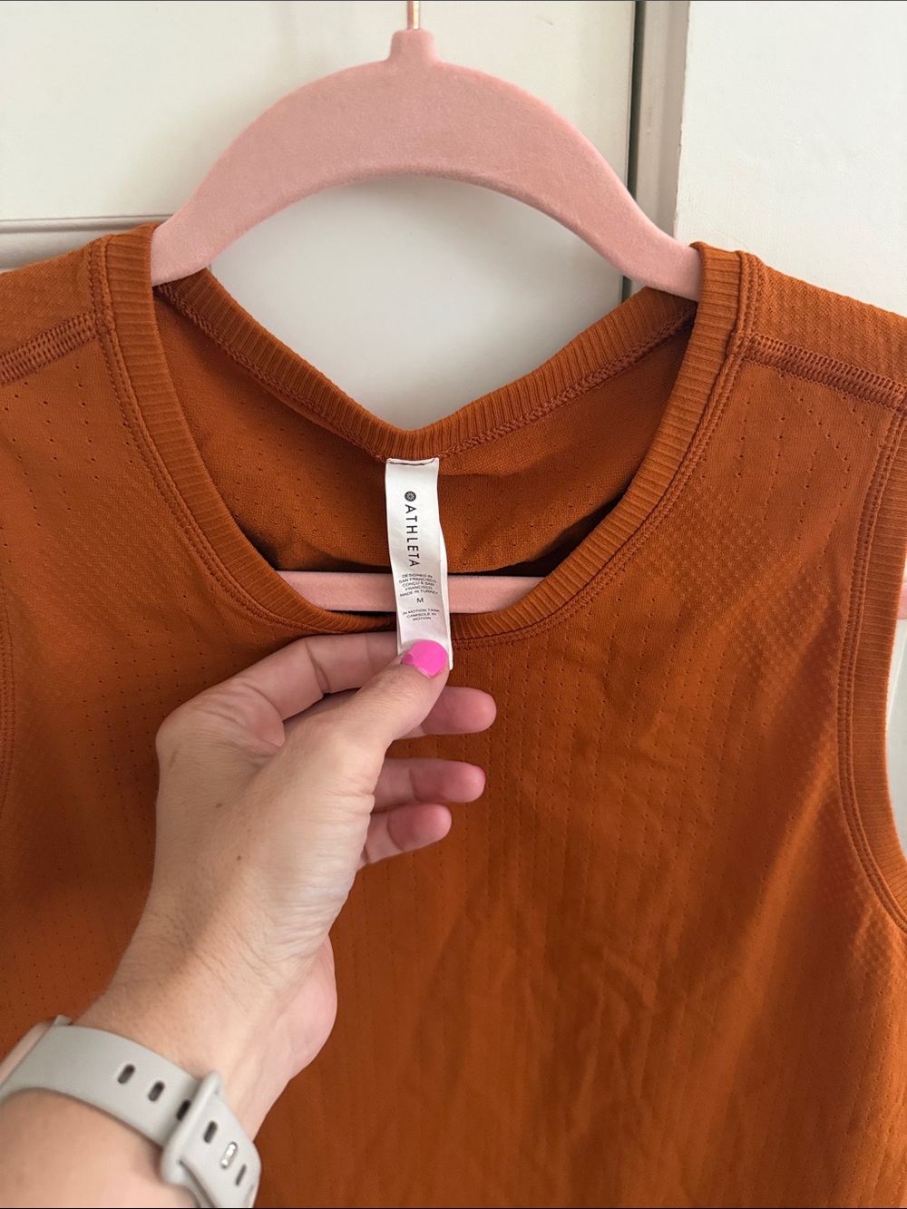 Athleta Rust Orange Ribbed Tank Top - Picture 2 of 3